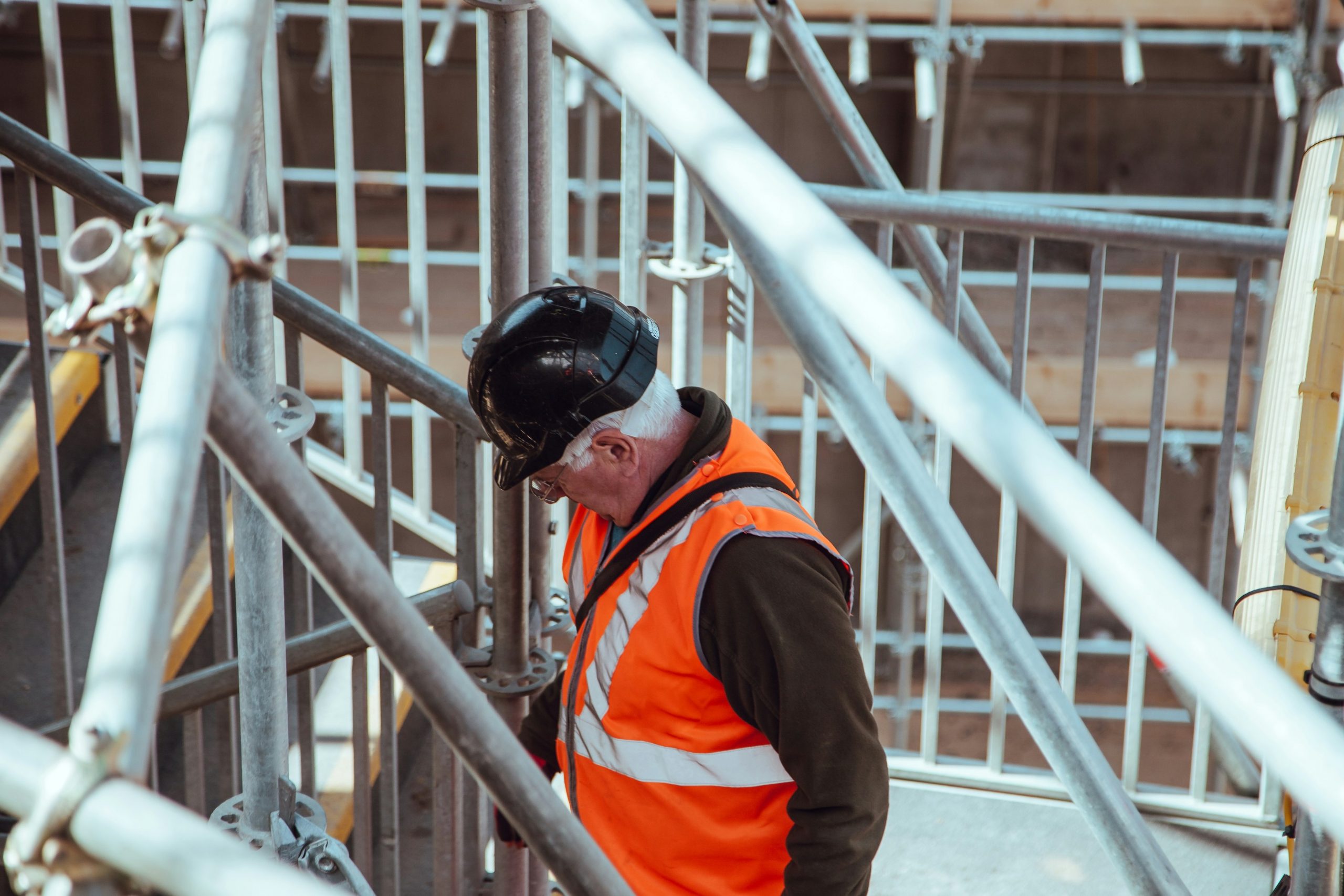 construction worker on a building site in New Zealand