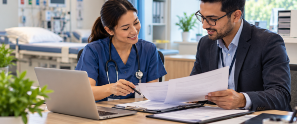 Healthcare Professionals Reviewing Documents